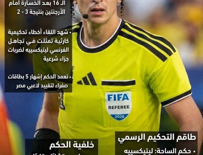 جدل تحكيمي عالمي بعد مباراة مصر والأرجنتين يشعل الرأي العام الرياضي